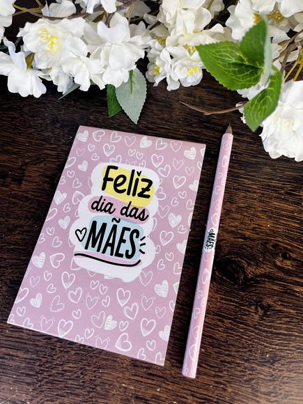 Bloquinho com Lapis Personalizado 14x10 Dia das Mães