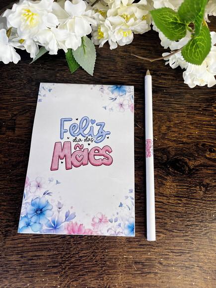 Bloquinho com Lapis Personalizado 14x10 Dia das Mães