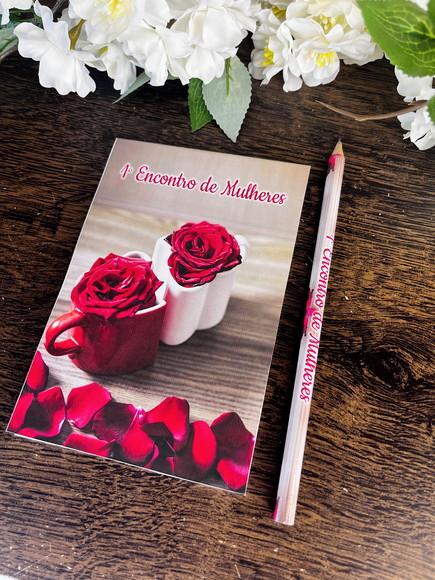 Bloquinho com Lapis Personalizado 14x10 Encontro de Mulheres