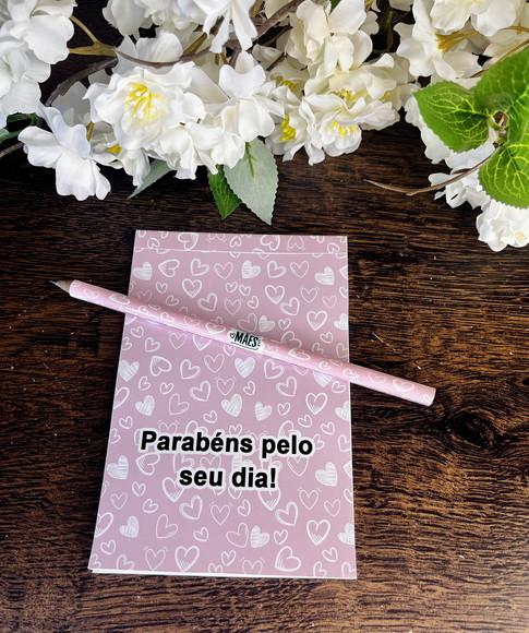 Bloquinho com Lapis Personalizado 14x10 Dia das Mães