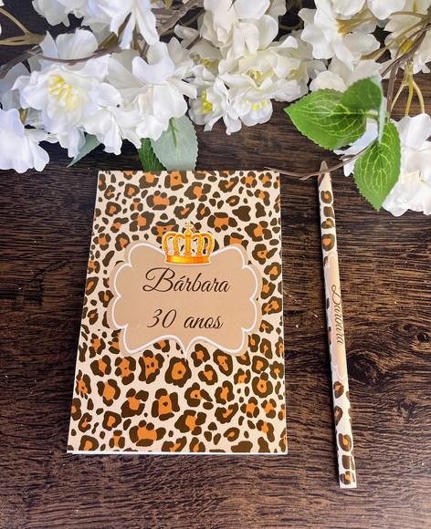Bloquinho com Lapis Personalizado 14x10 Trintou Oncinha