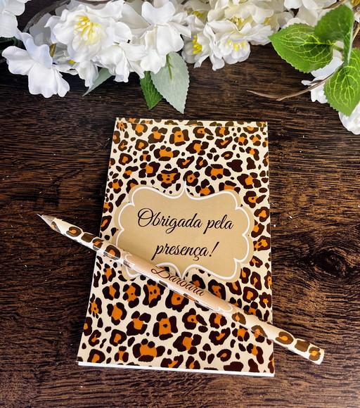 Bloquinho com Lapis Personalizado 14x10 Trintou Oncinha