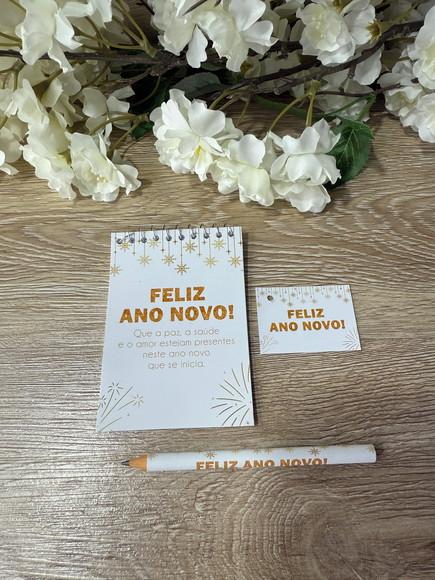 Bloquinho com Lápis Personalizado Natal / Boas Festas