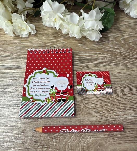 Bloquinho com Mini Lápis Personalizado Natal