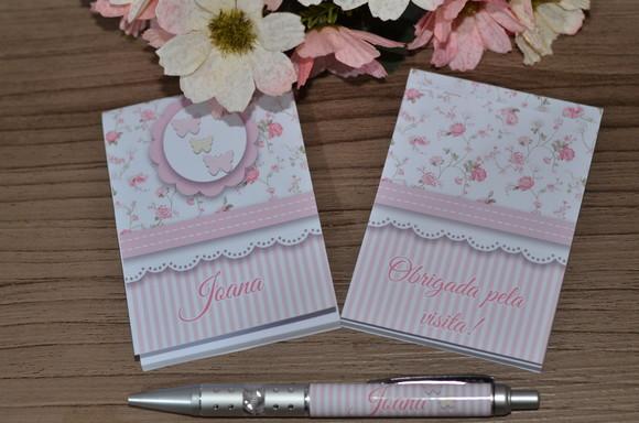 Bloquinho Personalizado com Caneta Borboletas