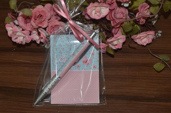 Bloquinho Personalizado com Caneta Borboleta