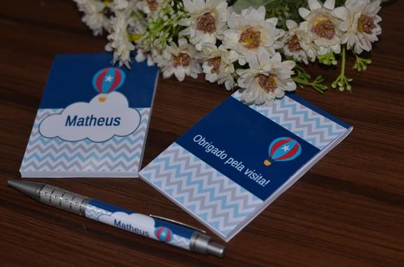 Bloquinho Personalizado com Caneta Balão
