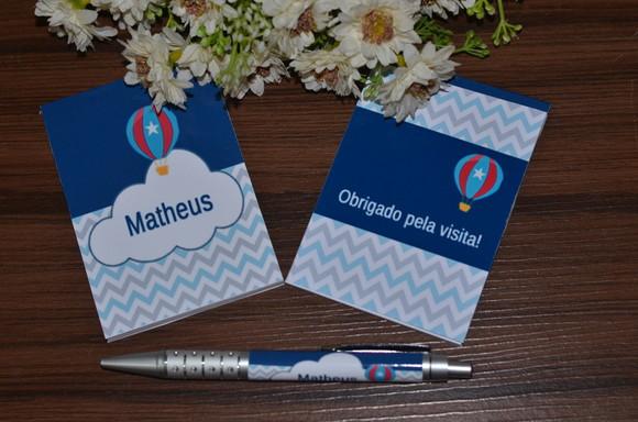 Bloquinho Personalizado com Caneta Balão