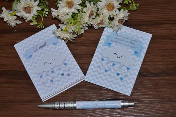 Bloquinho Personalizado com Caneta Chuva de Amor