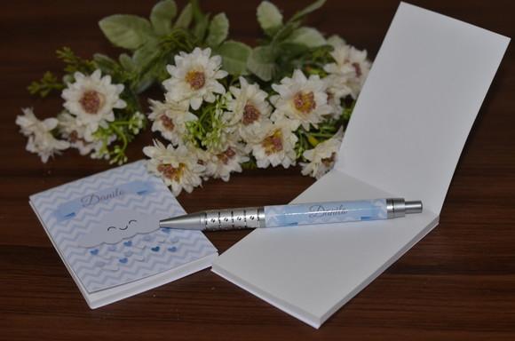 Bloquinho Personalizado com Caneta Chuva de Amor