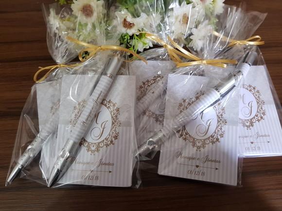 Bloquinho Personalizado com Caneta Casamento