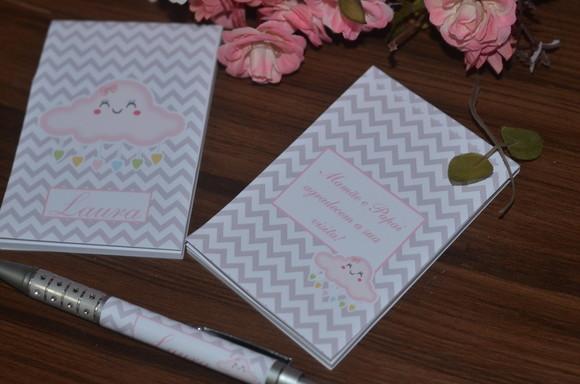 Bloquinho Personalizado com Caneta Chuva de Amor