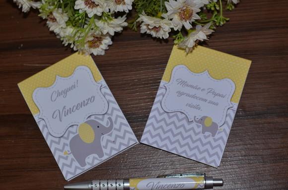 Bloquinho Personalizado com Caneta Elefante
