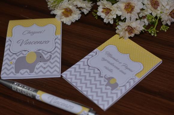 Bloquinho Personalizado com Caneta Elefante