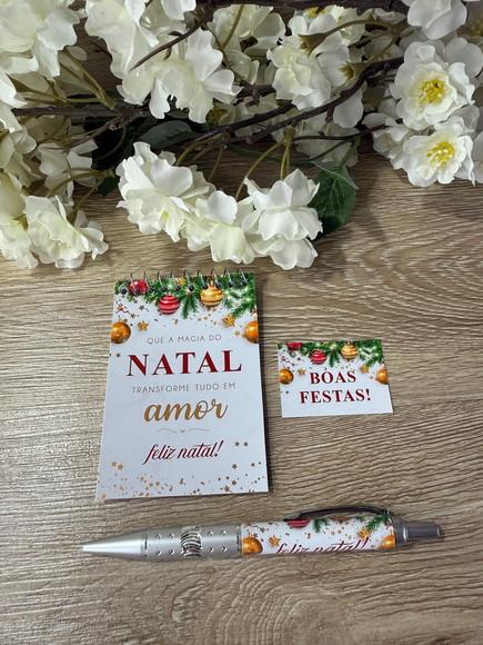 Bloquinho Personalizado com Caneta Natal