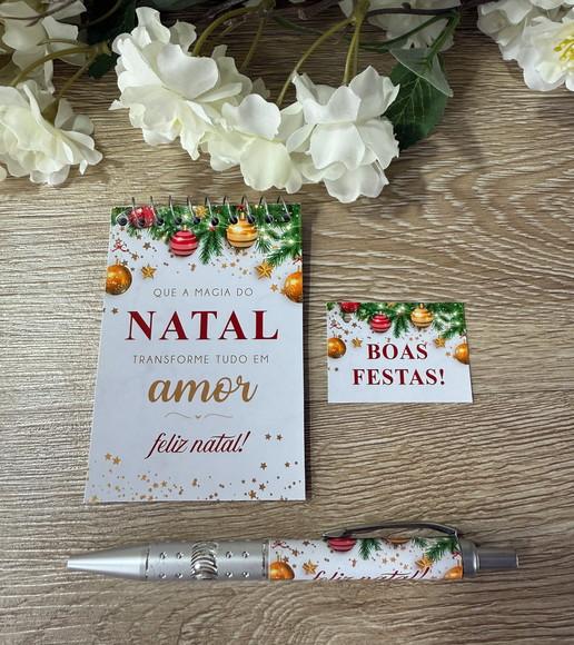 Bloquinho Personalizado com Caneta Natal