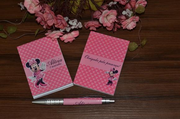 Bloquinho Personalizado com Caneta Minnie