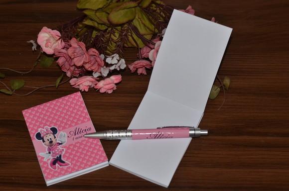 Bloquinho Personalizado com Caneta Minnie