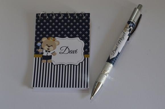Bloquinho Personalizado com Caneta Urso