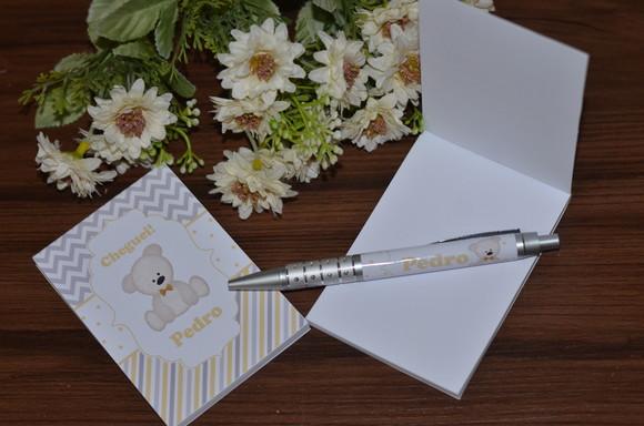 Bloquinho Personalizado com Caneta Urso