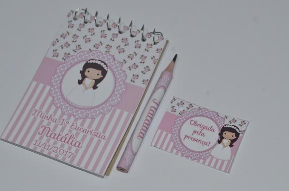 Bloquinho Personalizado com Lápis 1º Comunhão