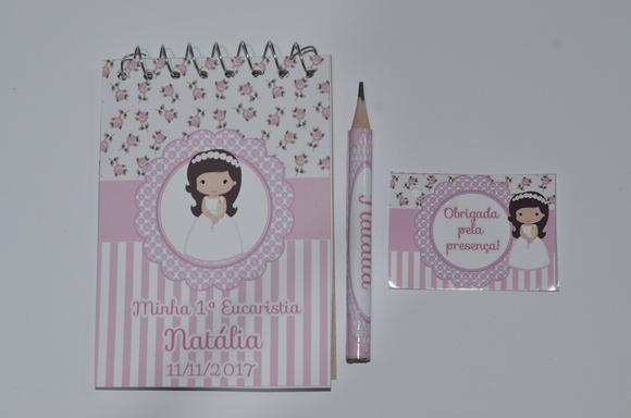 Bloquinho Personalizado com Lápis 1º Comunhão