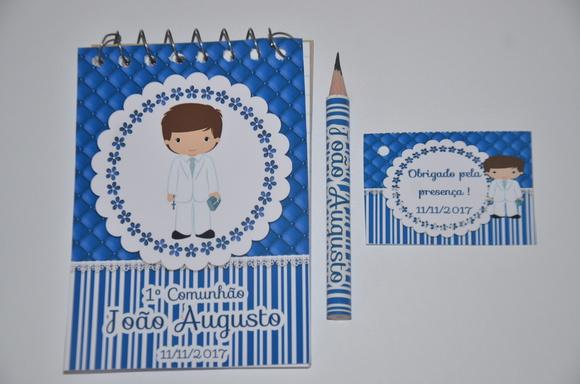 Bloquinho Personalizado com Lápis 1º Comunhão