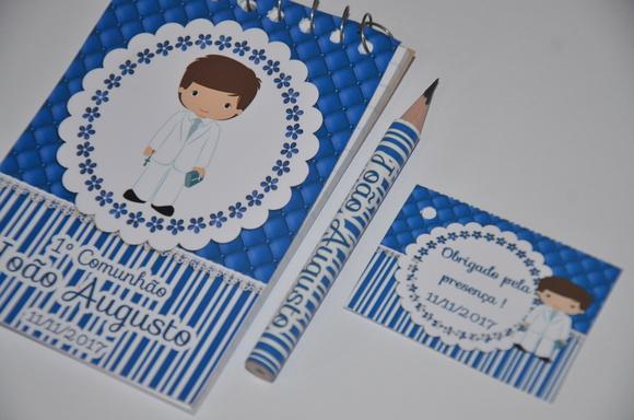 Bloquinho Personalizado com Lápis 1º Comunhão