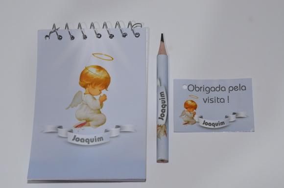 Bloquinho Personalizado com Lápis Anjinho