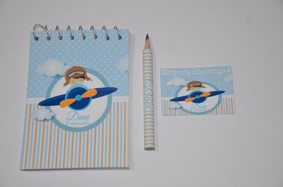 Bloquinho Personalizado com Lápis Aviador