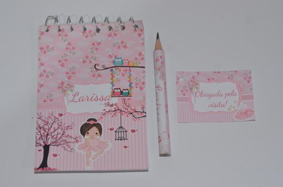 Bloquinho Personalizado com Lápis Bailarina