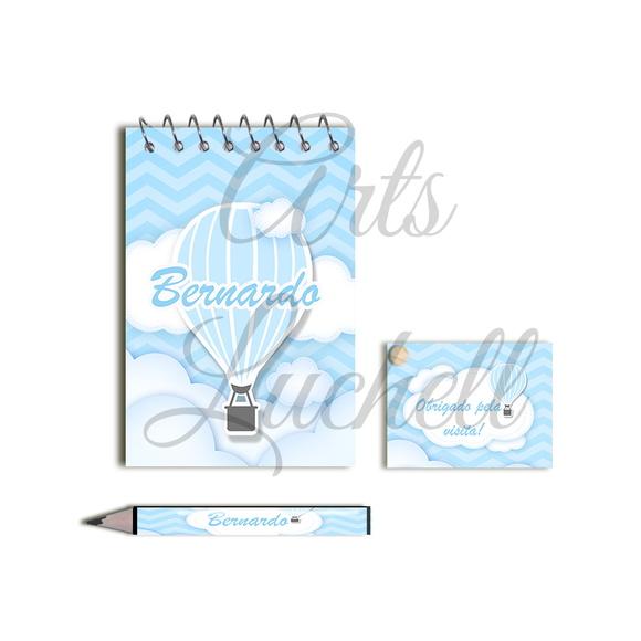 Bloquinho Personalizado com Lápis Balão Chevron