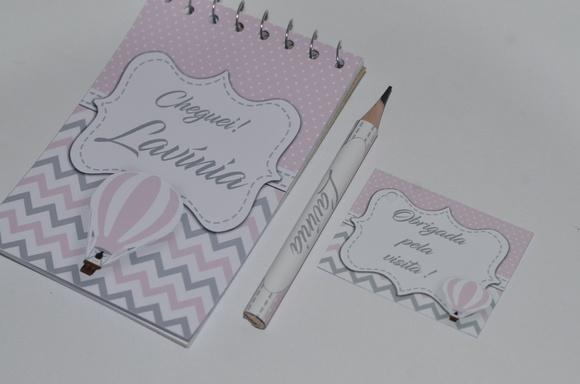 Bloquinho Personalizado com Lápis Balão Chevron
