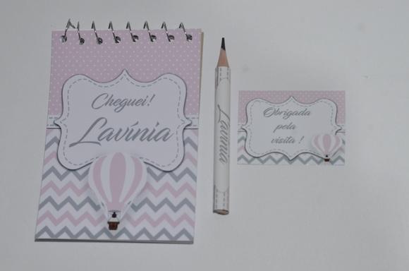 Bloquinho Personalizado com Lápis Balão Chevron