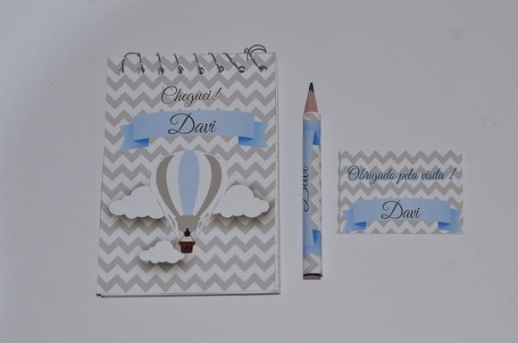 Bloquinho Personalizado com Lápis Balão Chevron