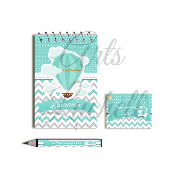 Bloquinho Personalizado com Lápis Balão Chevron