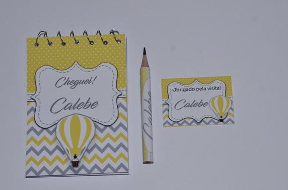 Bloquinho Personalizado com Lápis Balão Chevron