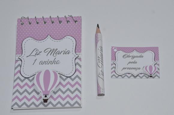 Bloquinho Personalizado com Lápis Balão Chevron