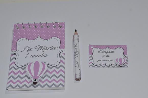 Bloquinho Personalizado com Lápis Balão Chevron