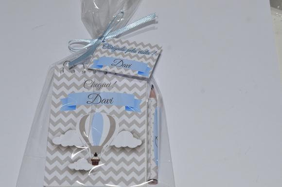 Bloquinho Personalizado com Lápis Balão Chevron