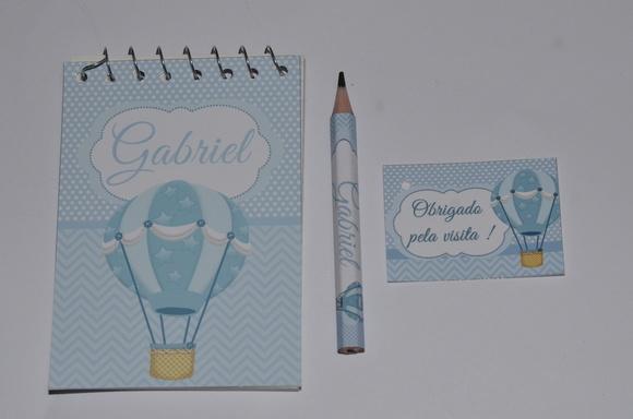 Bloquinho Personalizado com Lápis Balão Chevron