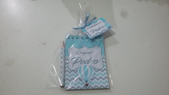 Bloquinho Personalizado com Lápis Balão Chevron