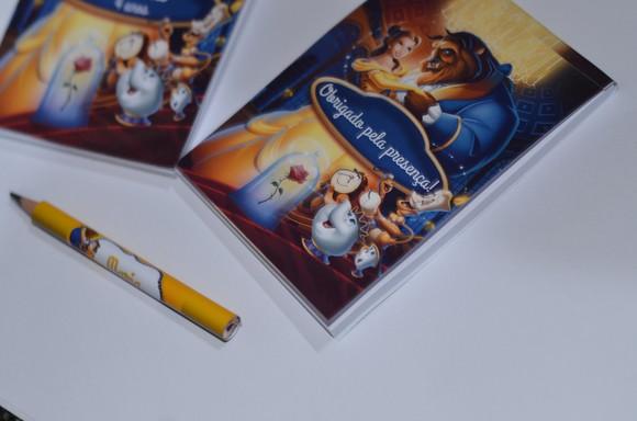 Bloquinho Personalizado com Lápis Bela e a Fera