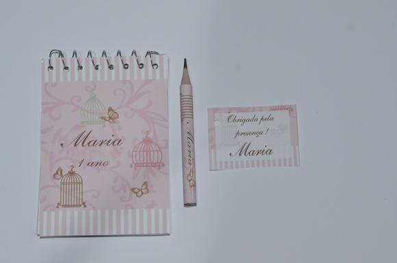 Bloquinho Personalizado com Lápis Borboleta