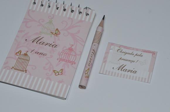 Bloquinho Personalizado com Lápis Borboleta