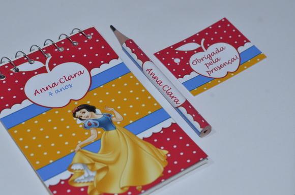 Bloquinho Personalizado com Lápis Branca de Neve