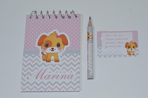 Bloquinho Personalizado com Lápis Cachorrinha