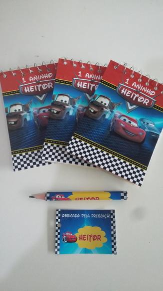 Bloquinho Personalizado com Lápis Carros Disney