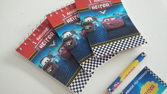 Bloquinho Personalizado com Lápis Carros Disney
