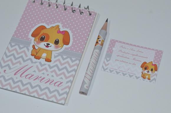 Bloquinho Personalizado com Lápis Cachorrinha